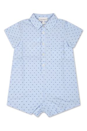 Tutina in cotone blu cielo EMPORIO ARMANI KIDS | 3DND11NN0QZF742